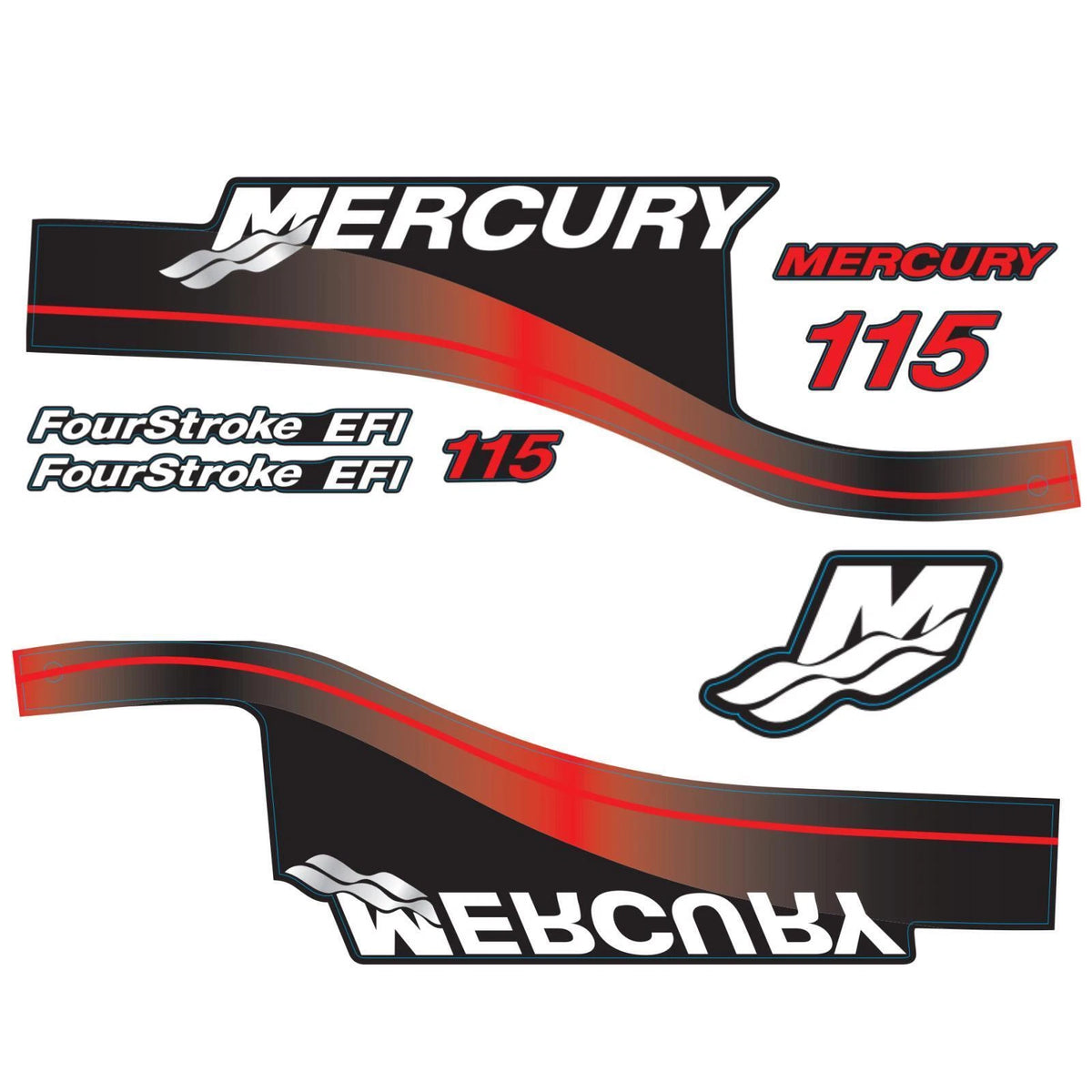 Decals Sticker for Mercury Outboard 115hp EFI 4-Stroke (37-881649A01)