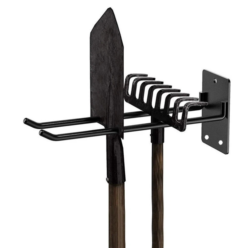 2X Steel Wall Mount Tool Rack for Garage and Garden Use