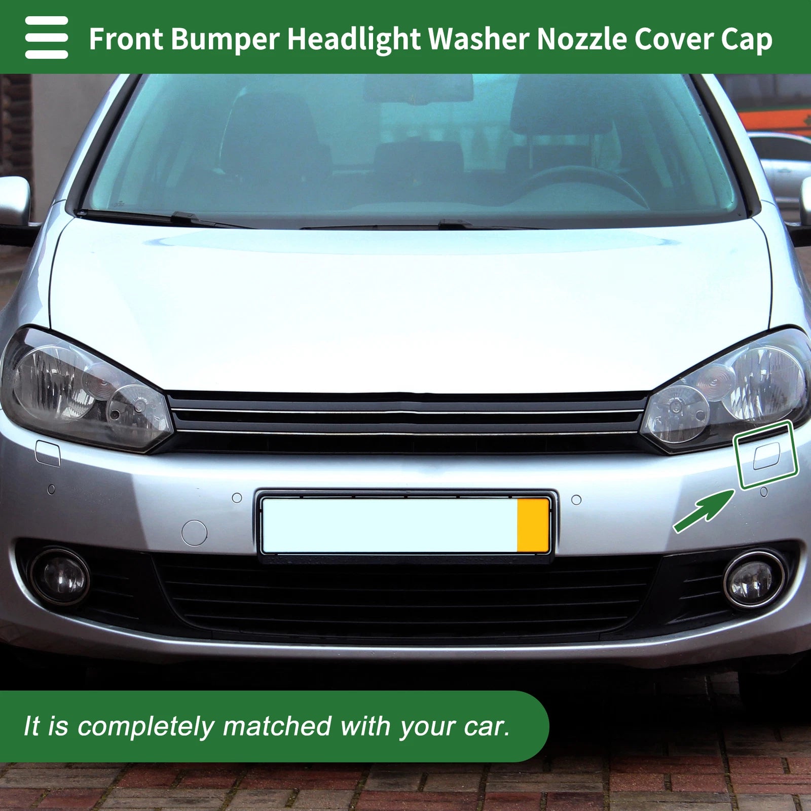 Front Left Washer Nozzle Cover Cap for VW Golf VI (2008–2012) 1 Pcs