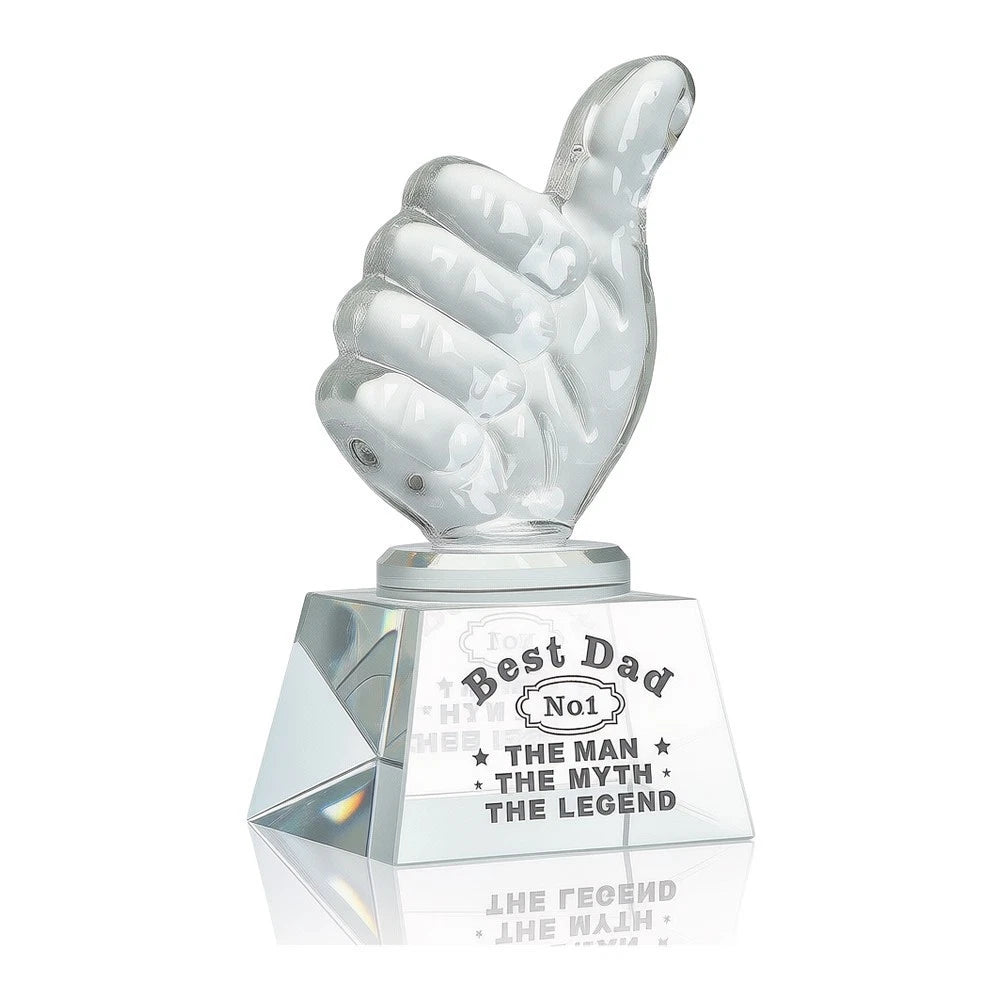Great Dad Trophy Clear Optical Gemstone Desk Decor 4.8x2.6 Inches