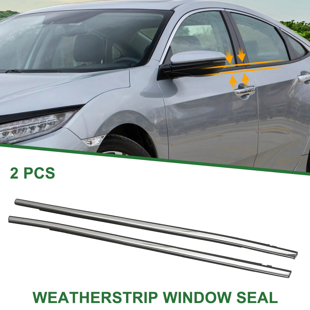 2pcs Rear Left Right Window Weatherstrip Seal Replacement for Honda Civic (2017–2020)