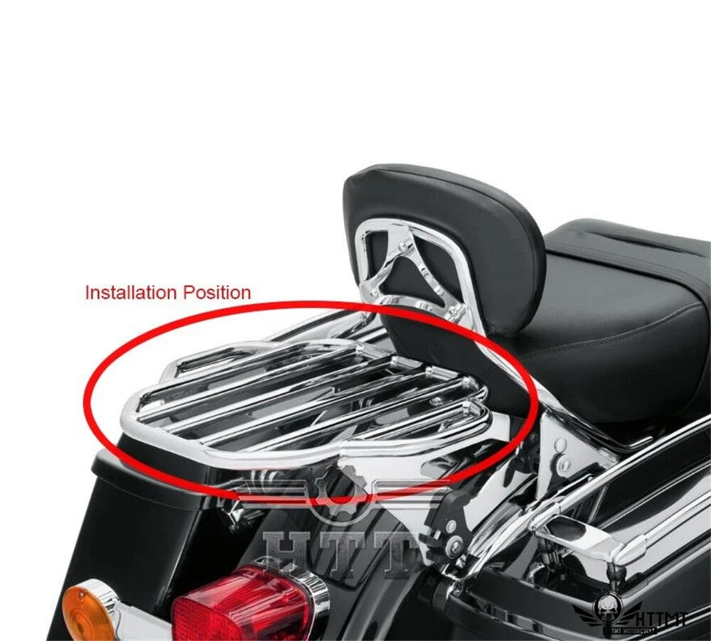2X Chrome Detachables Luggage Rack Docking for Harley Touring Road King (1997–2008)