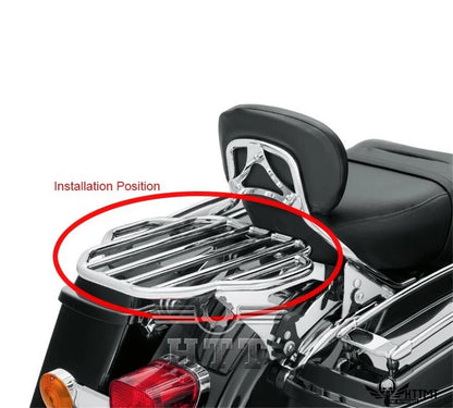 2X Chrome Detachables Luggage Rack Docking for Harley Touring Road King (1997–2008)