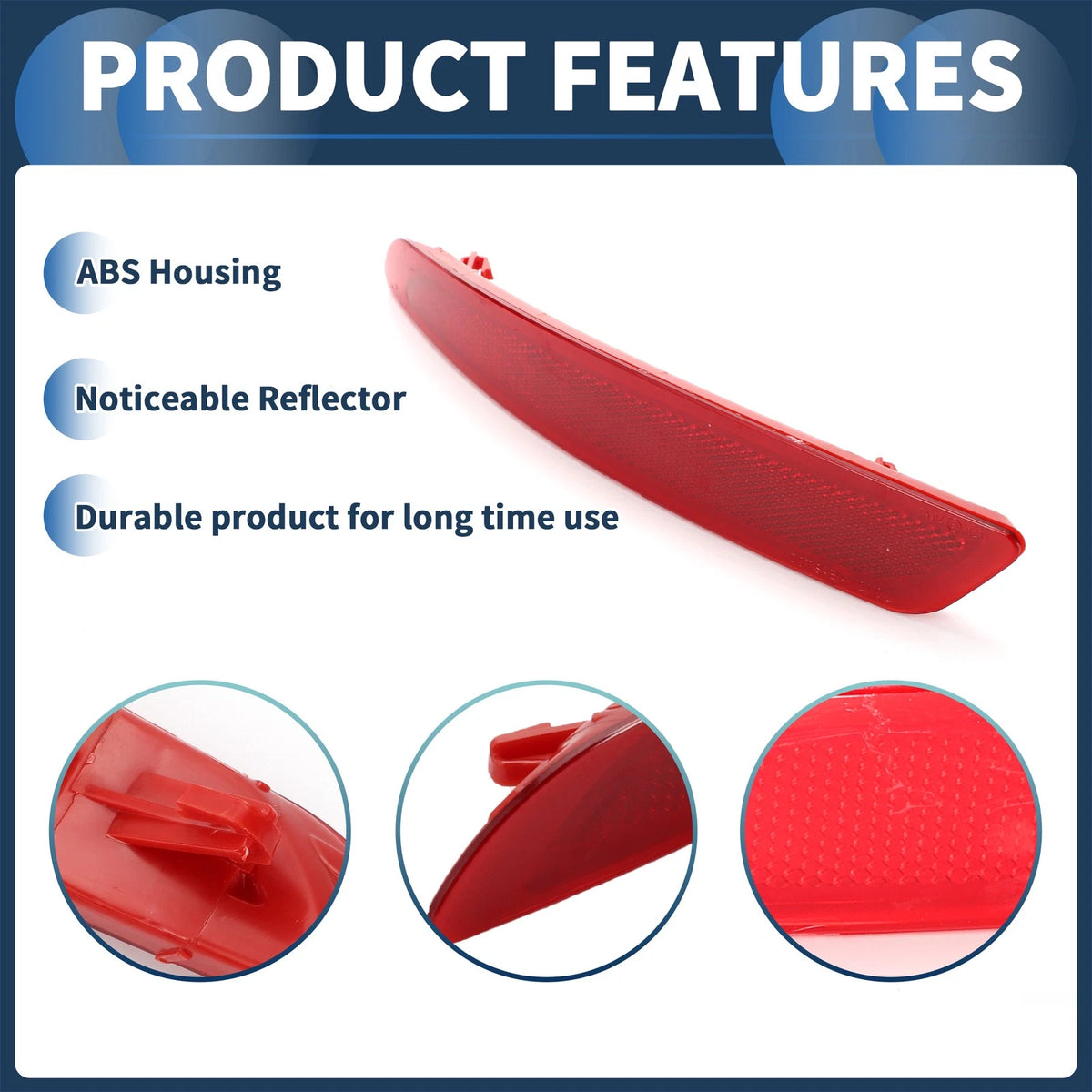 Bumper Reflector No.BS71515C0BD for Ford Fiesta (2015–2019) Red Rear Left