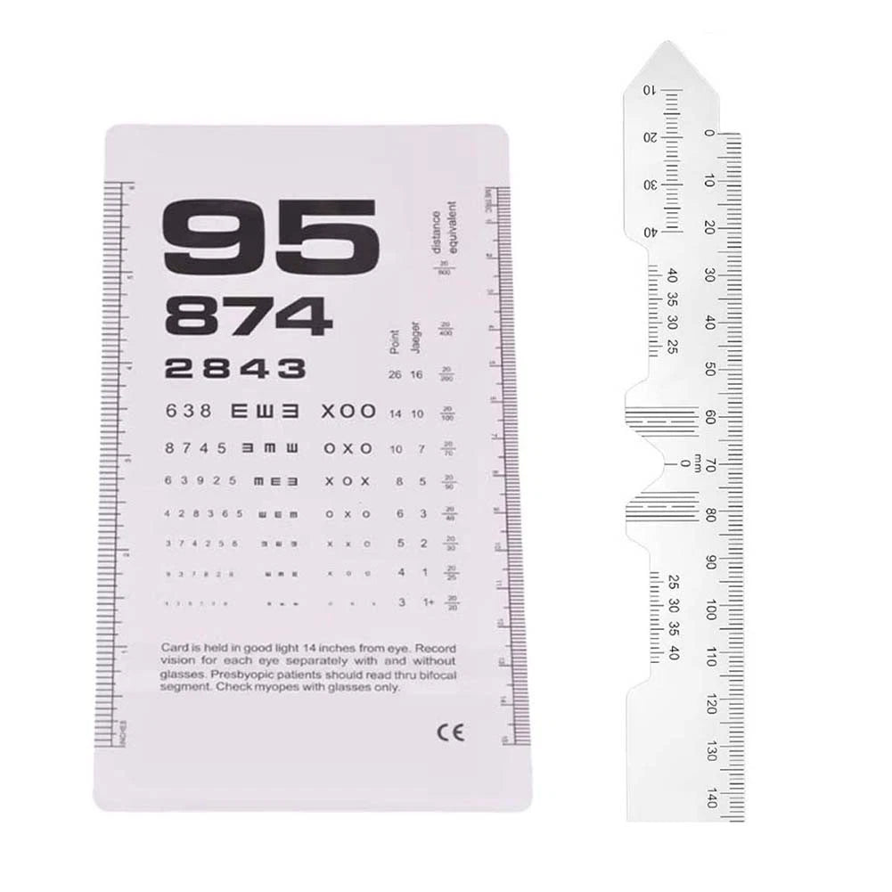 Eye Chart and Ruler Tools for Eye Examinations in Clinics and Homes