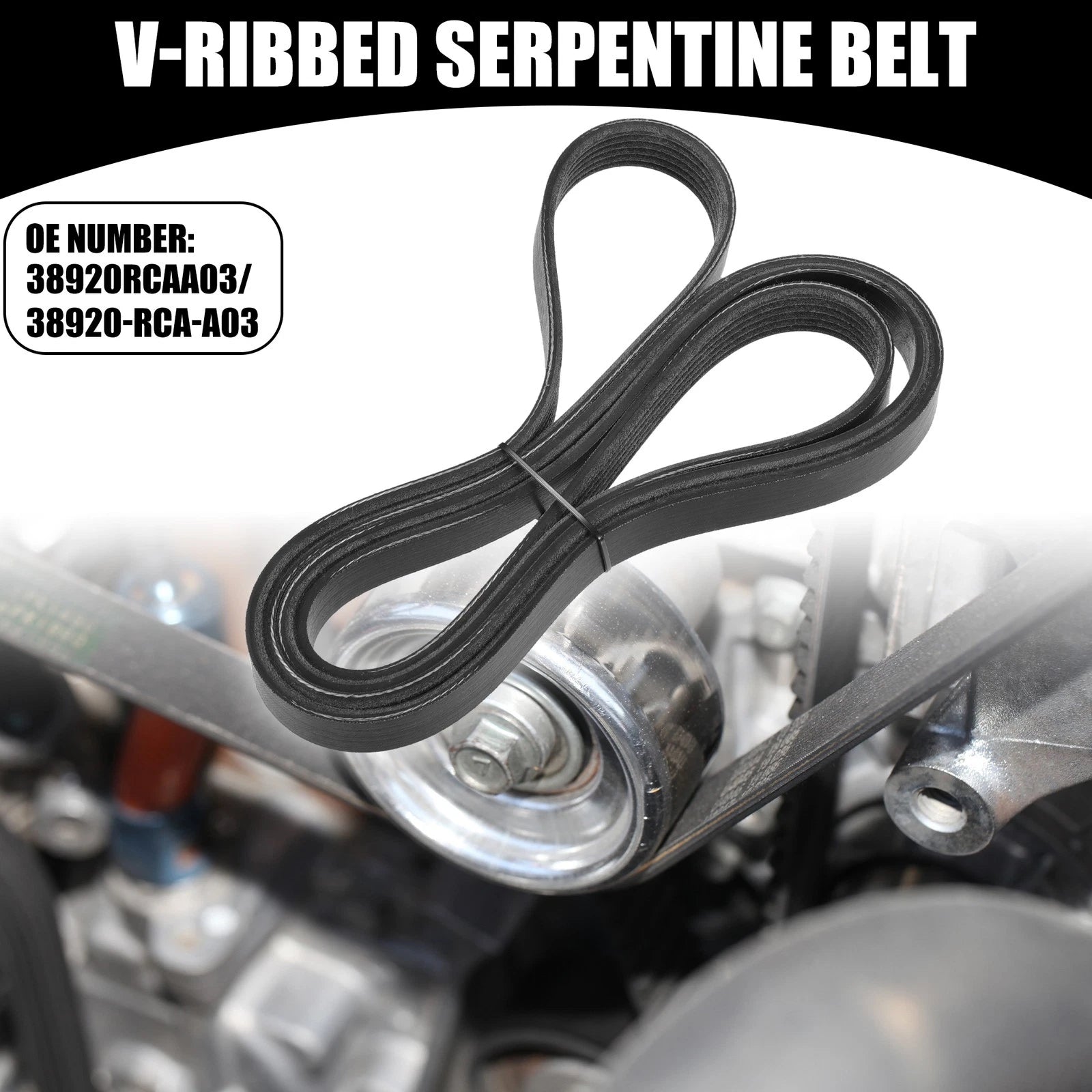 V-Ribbed Serpentine Belt Replacement for Honda Accord EX (2008–2012)