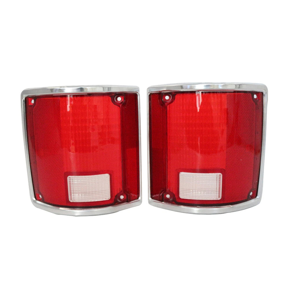 2X Tail Light Lens with Chrome Bezel for Chevrolet C10 C20 C30, GMC C15 C25 (1960–1987)
