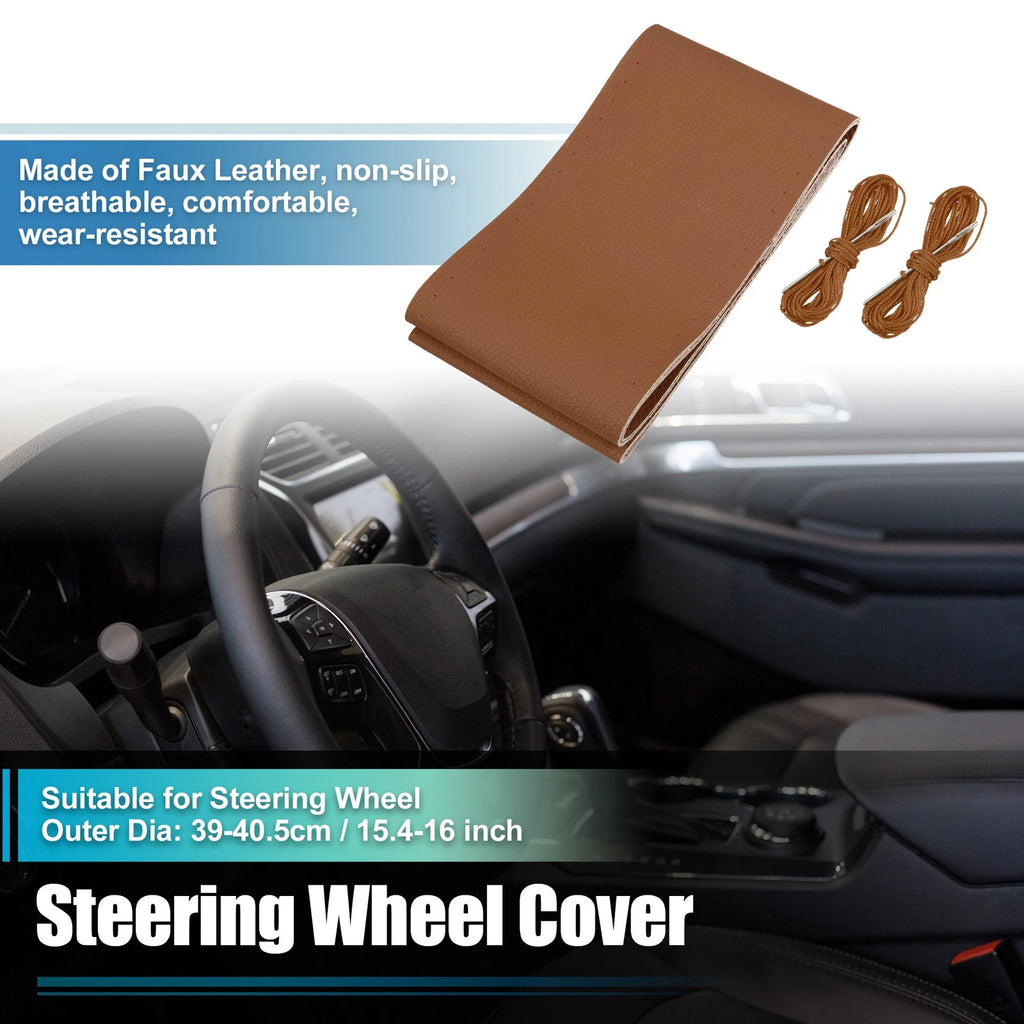 Steering Wheel Cover for Universal Fit (39-40.5cm Diameter)