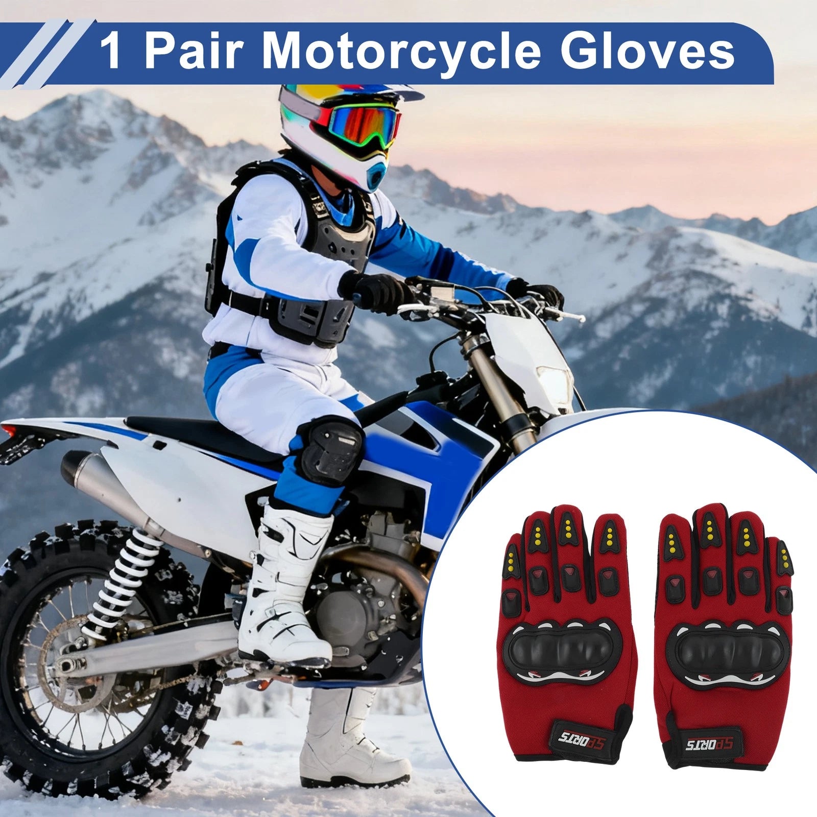 Cycling Fingerless Gloves for Mountain Biking Breathable Grip (Red) (2010–2026)