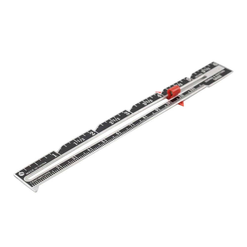 Sewing & Knitting Gauge with Sliding Adjustable Marker for Universal Use