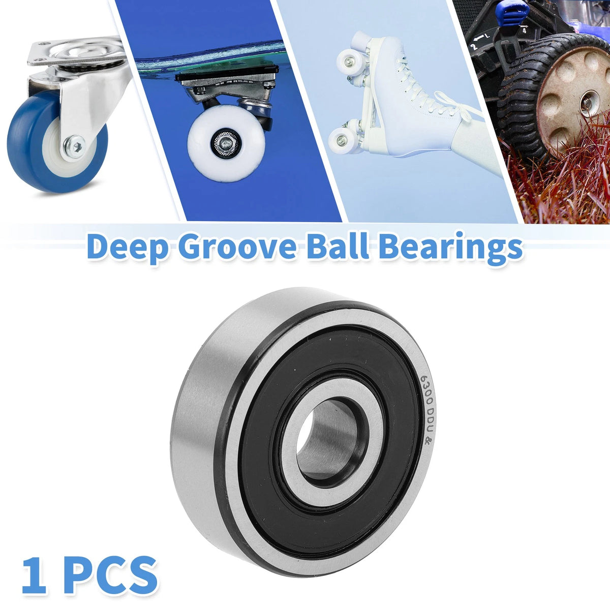 Deep Groove Ball Bearing 10x35x11mm for Scooter Skateboard (6300DDU)