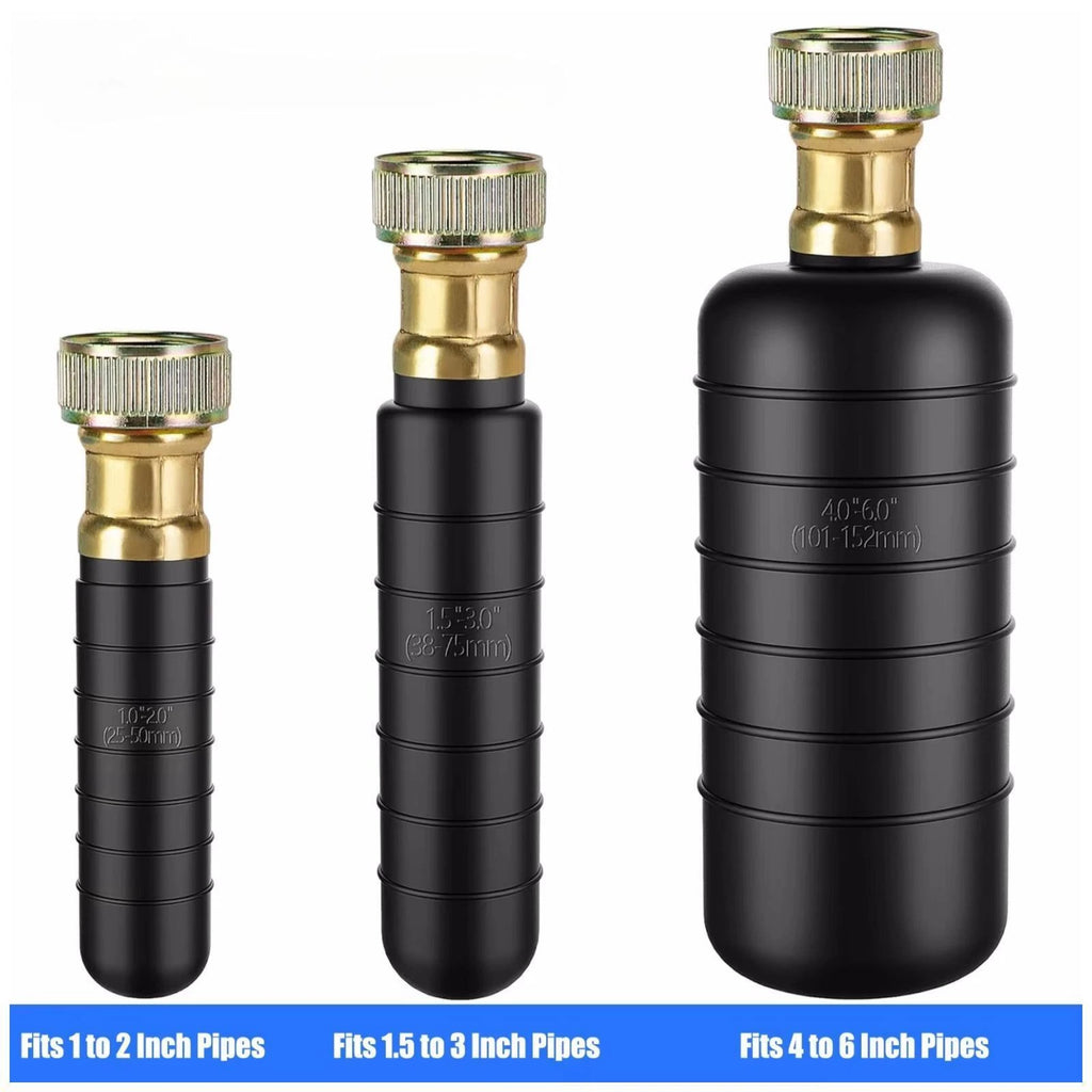 3 Rubber Bladders Drain Cleaning Kit for 1-6 Inch Pipes