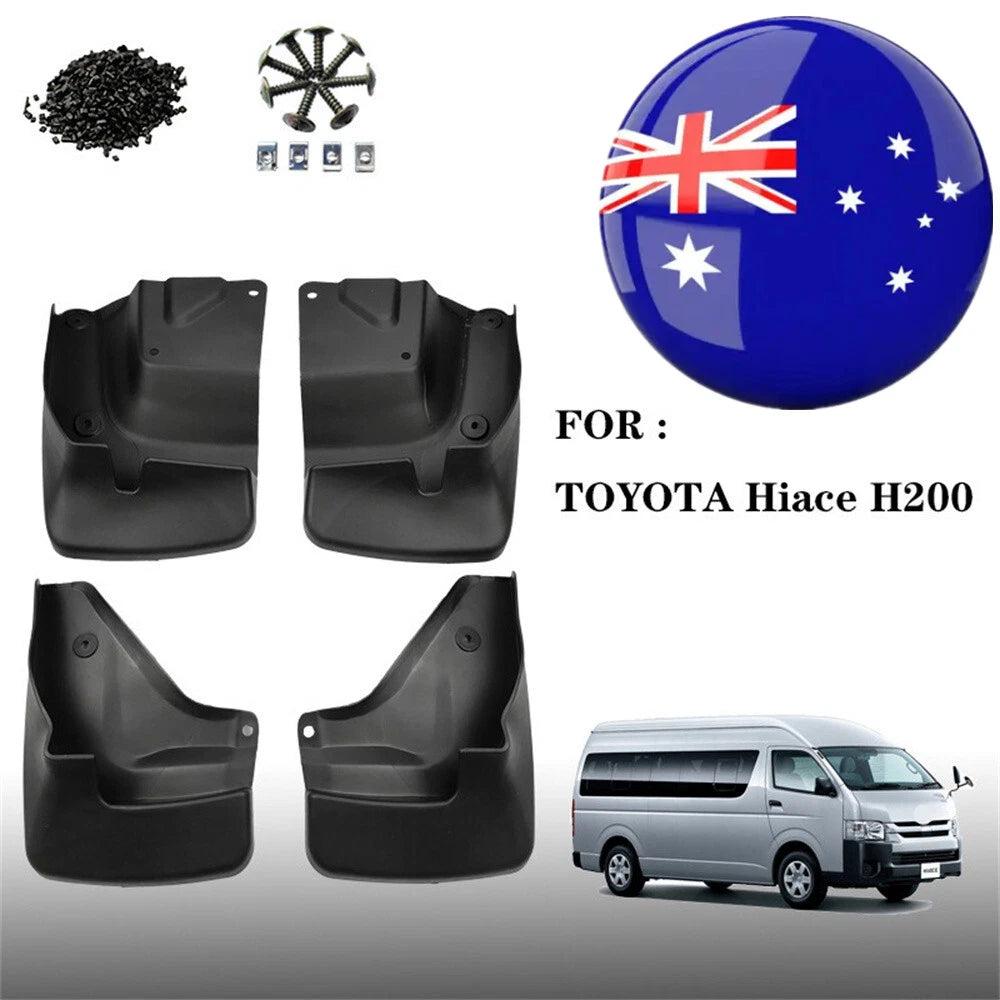 4X Mud Flap Splash Guards for Toyota Hiace H200 (2005–2015)