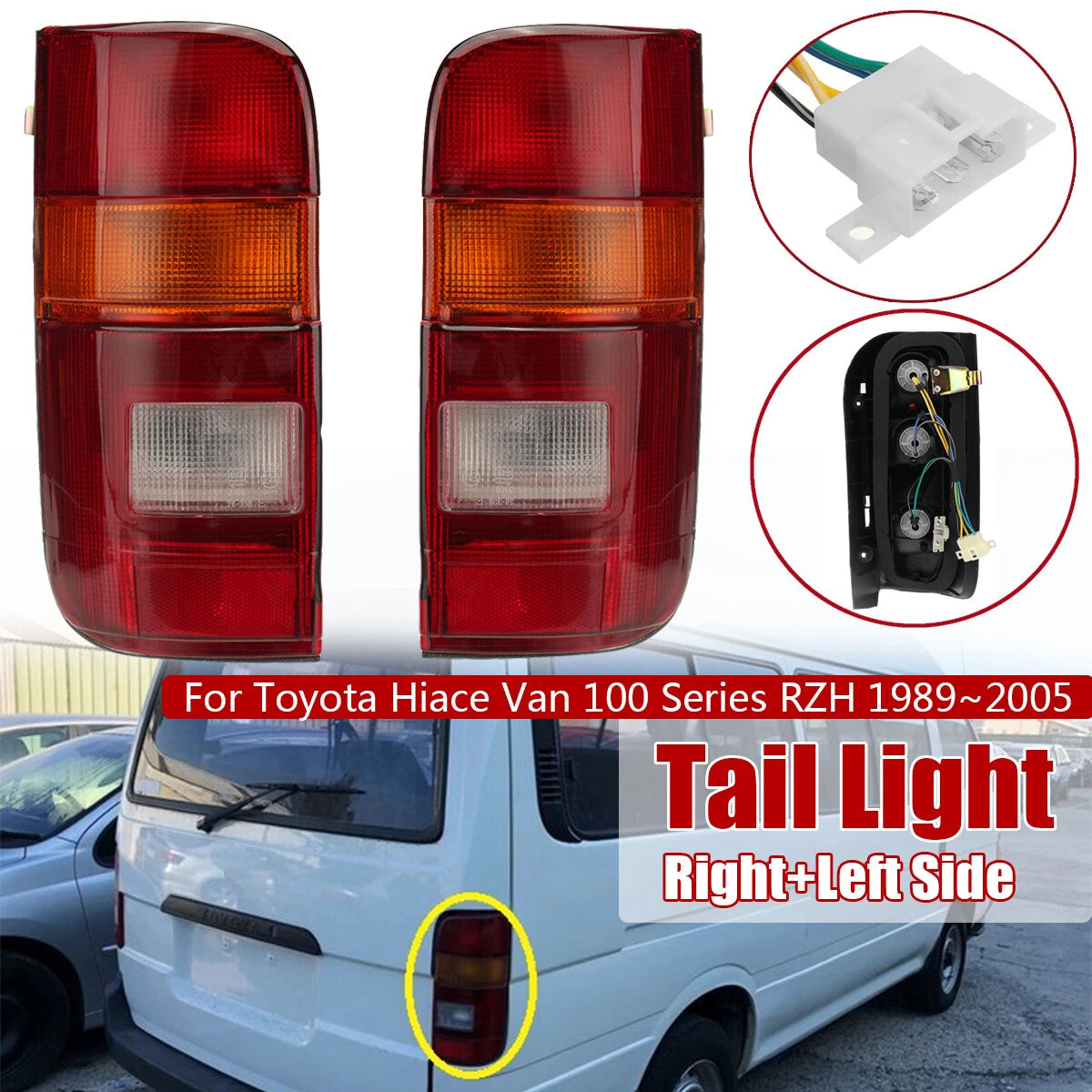 2X Rear Tail Light Lamp Cover Lens for Toyota Hiace Van 100 Series (1989–2005)