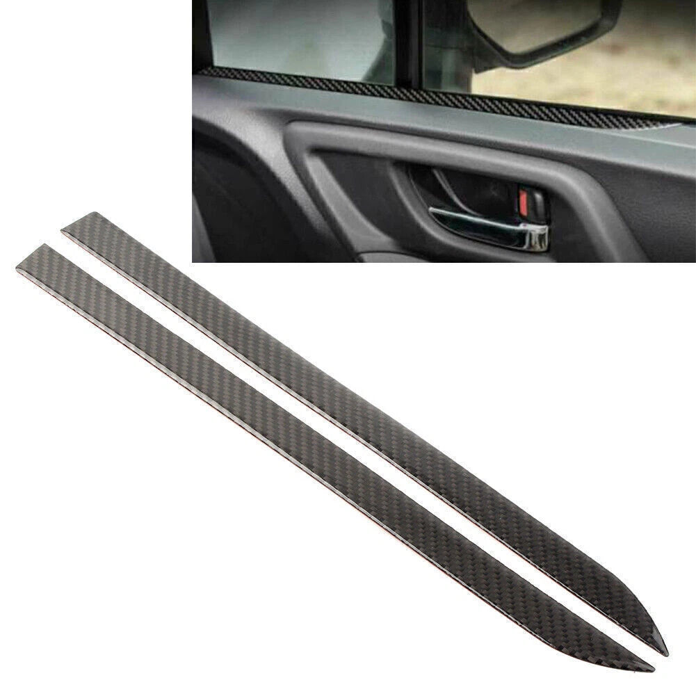 2 Pcs Black Carbon Fiber Interior Door Panel Trim for Subaru Forester (2013–2018)