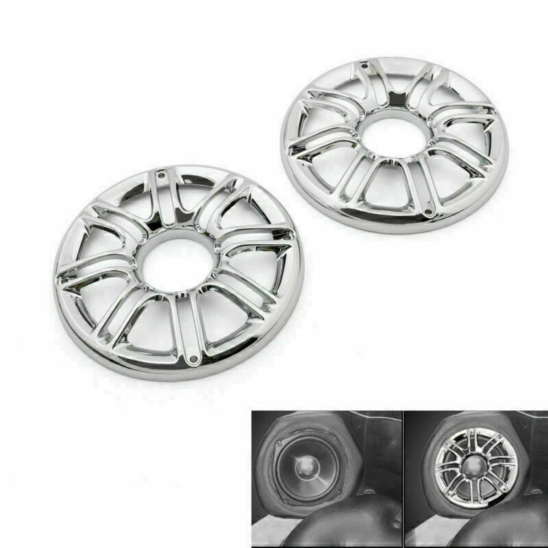2X Speaker Cover Grill 6" 3D Round for Harley Touring Glide (T9)