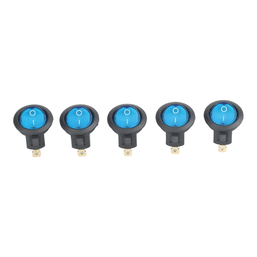 Blue LED Round Rocker Switch for Marine Auto (Waterproof)