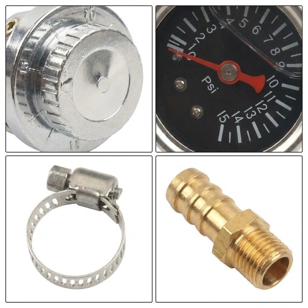 Fuel Pressure Gauge Kit 1-5 PSI Range for Carburetor Adjustment and Tuning