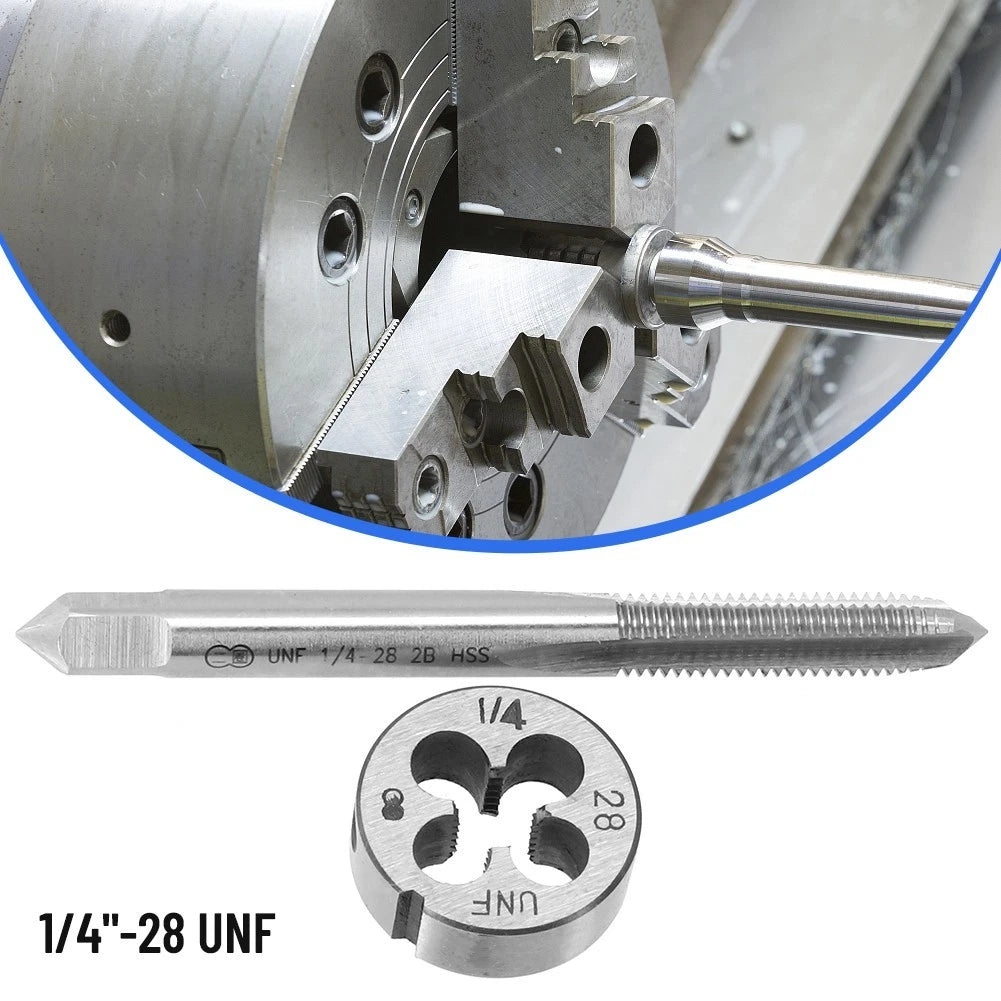 Threading Die Tap & Die Set for Metalworking (1/4"-28 UNF)