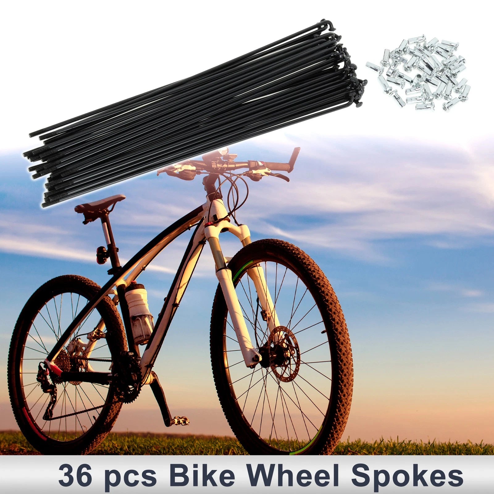 Bicycle Spokes Nipple Set 12G 209mm Carbon Steel Black Universal (Universal)
