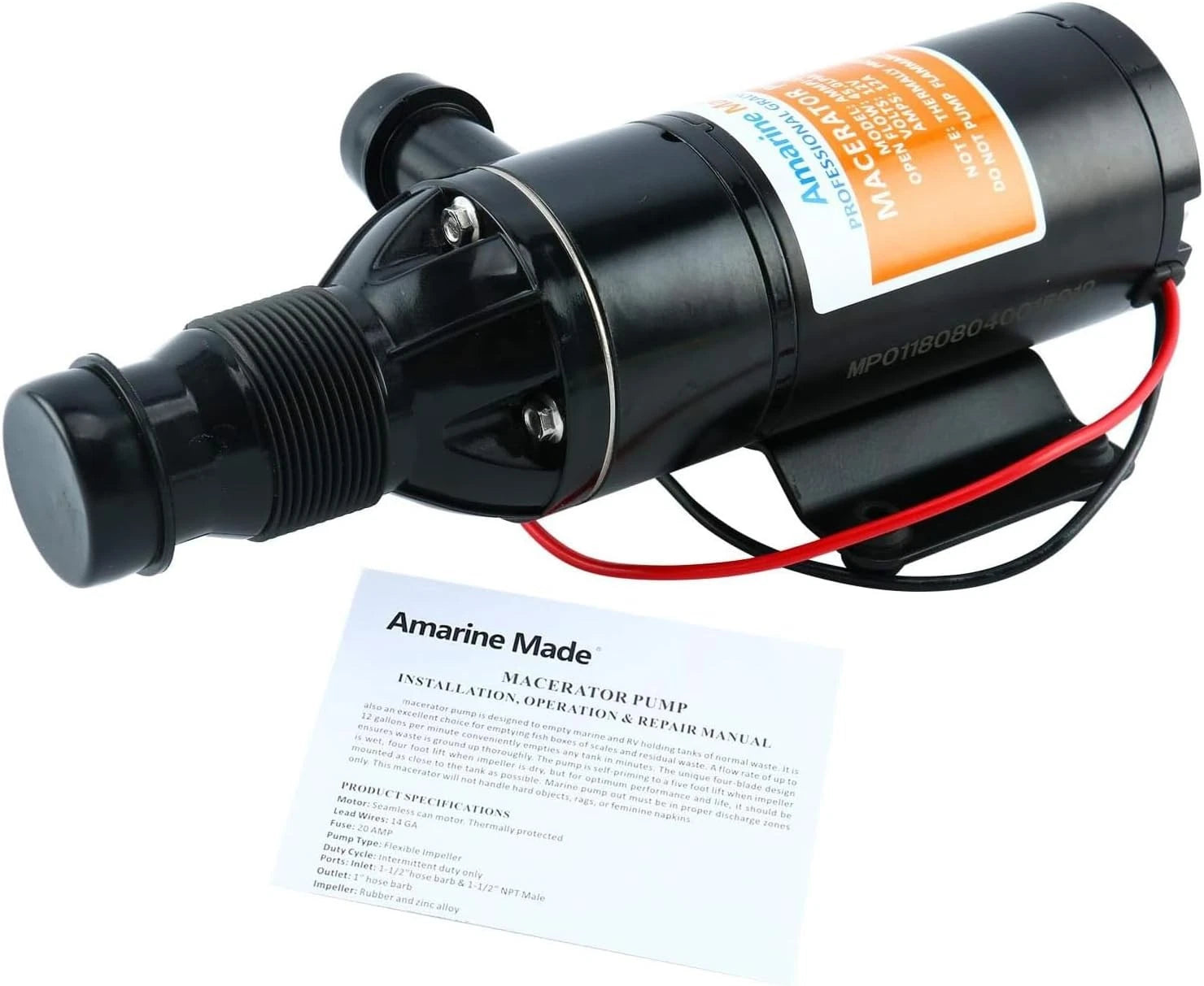 12V 12GPM Self-Priming Macerator Pump for RV Marine Trailer