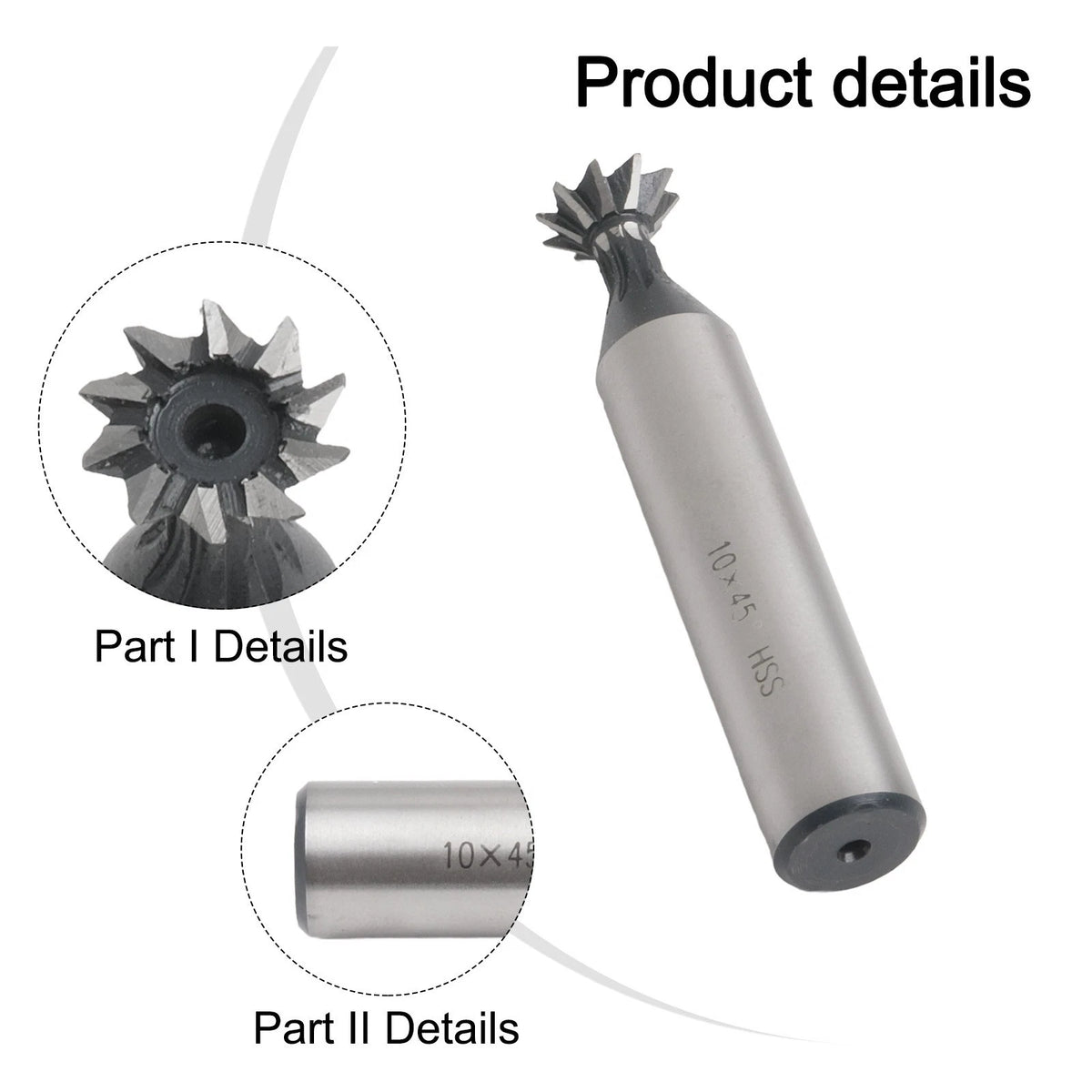 Set of 4 Milling Cutters for 45 Degree End Mill HSS Replacement