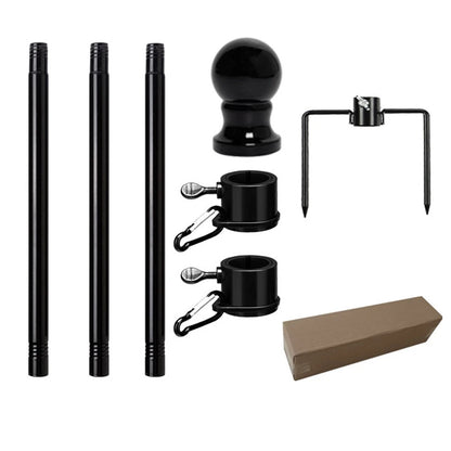 Adjustable 4FT Black Flag Pole Kit for Various Applications
