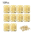 10pcs Antique Mini Hinges for Wooden Box Jewelry Chest Dollhouse (25x18mm) Gold