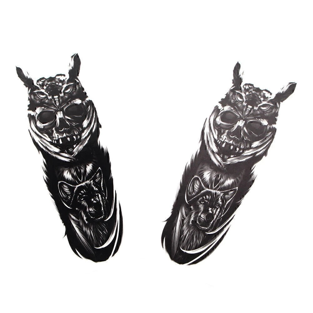 2x Custom Front Fork Skull Decal Medallion Nameplate Stickers For Harley Yamaha