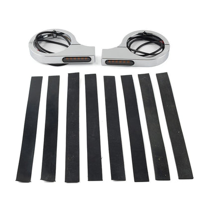Chrome LED Fork Turn Signal Light Indicator for Harley Suzuki