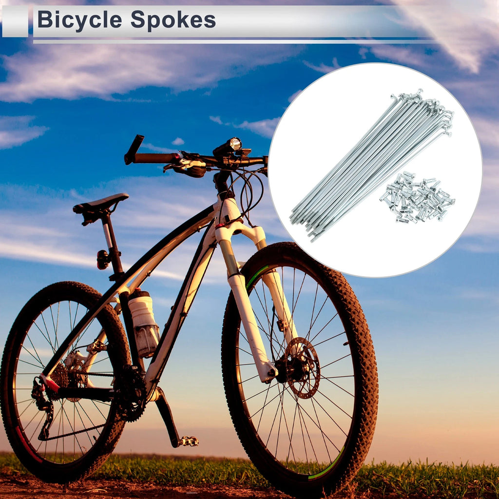 Bicycle Spokes Nipple Replacement Set Carbon Steel 12G 152mm for Universal (—)