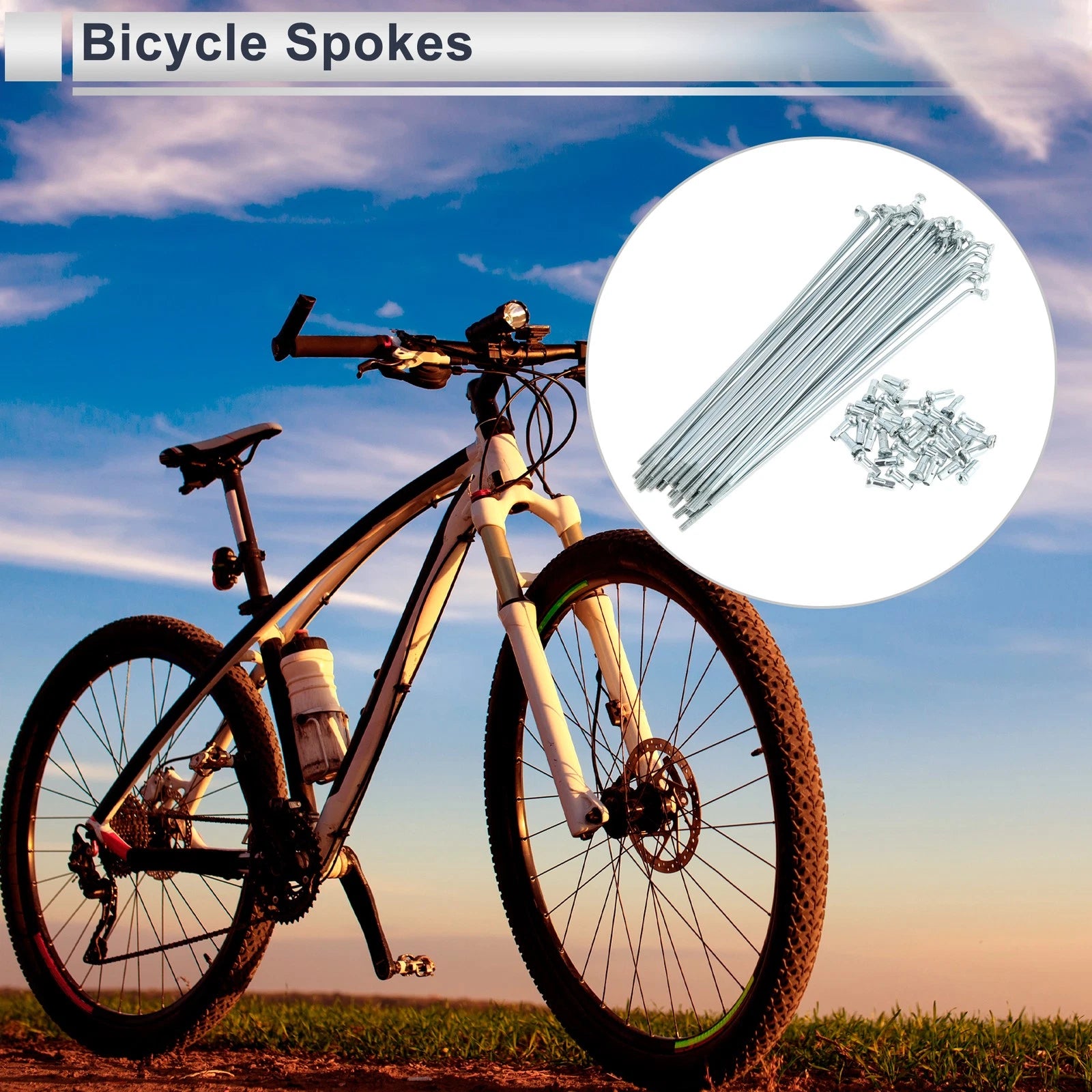 Bicycle Spokes Nipple Replacement Set Carbon Steel 12G 152mm for Universal (—)
