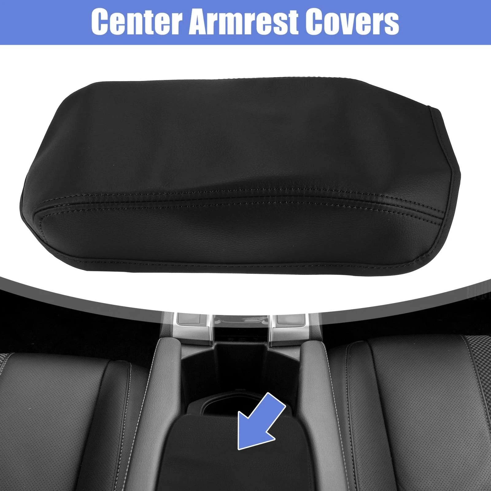 Armrest Cover Pad Microfiber for Honda Civic 2012–2015 Black