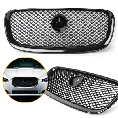 Front Center Upper Grille Glossy Black for Jaguar XF XFR (2012–2015)