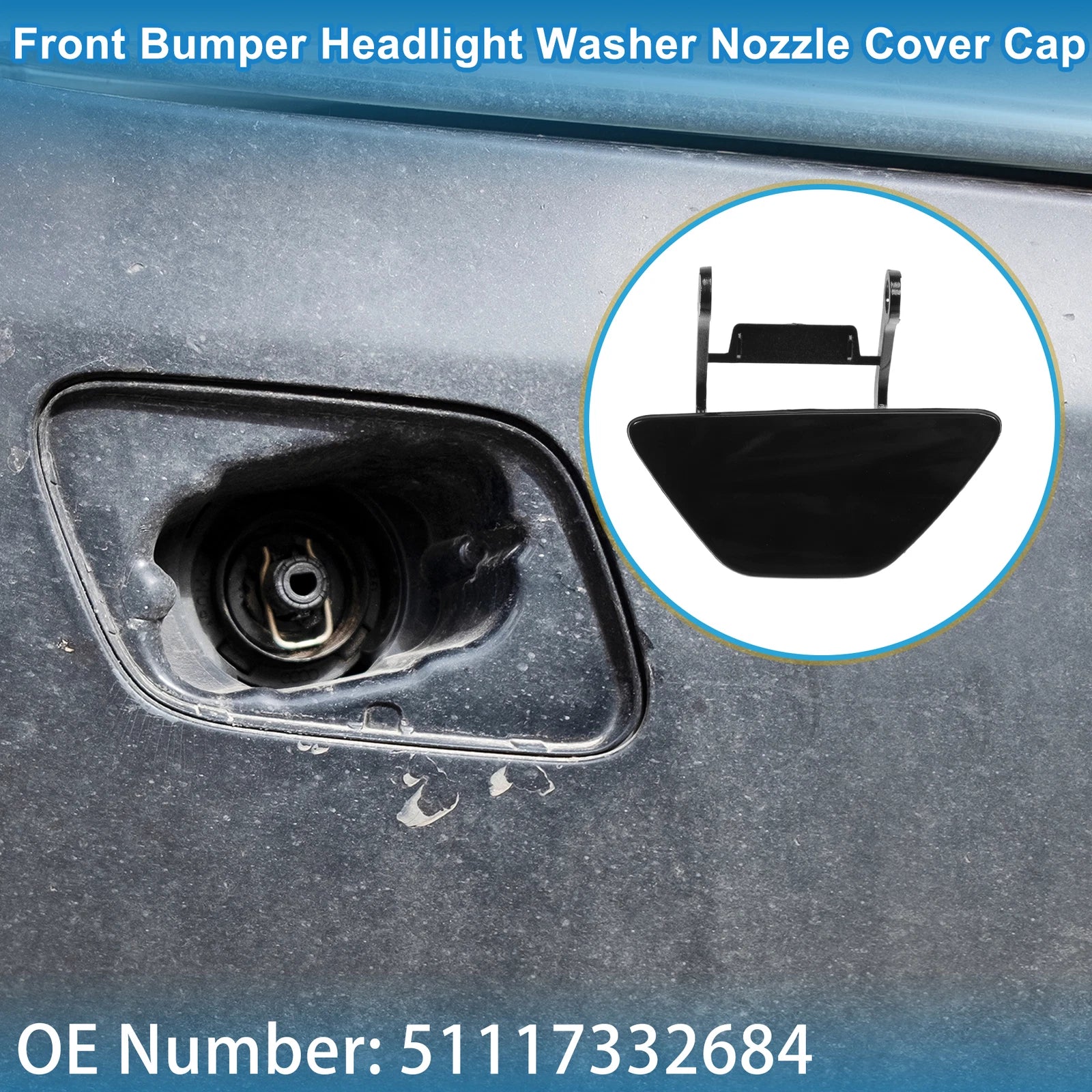 Front Left Washer Nozzle Cover Cap No. 51117332683 for BMW 528i (2014–2016)