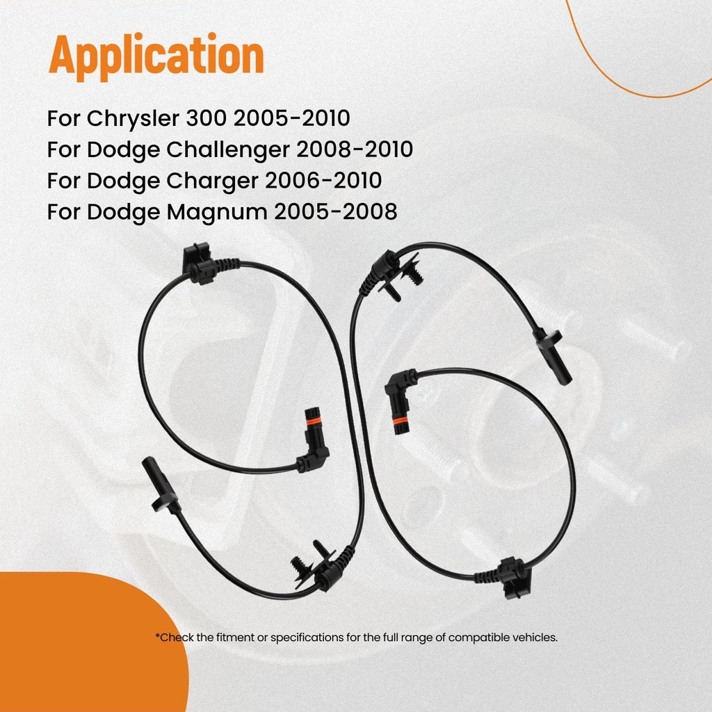 2X Front Side ABS Wheel Speed Sensor for Chrysler 300 Dodge Challenger (2005–2010)