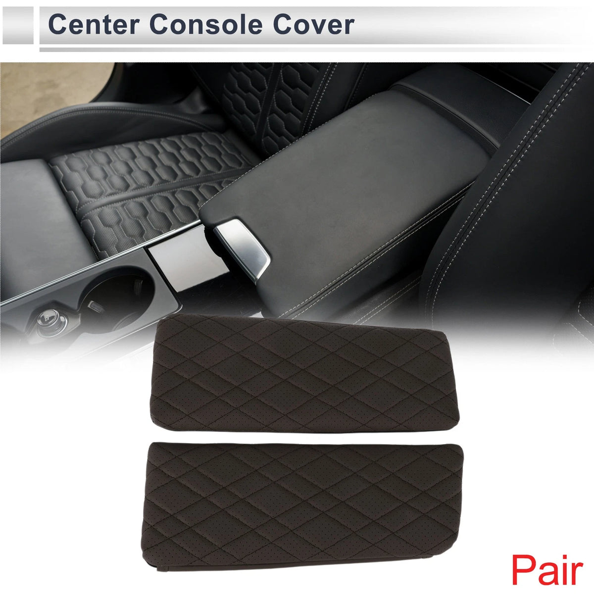 Center Console Cover with Storage Bag for BMW 7 Series (2016–2022) Deep Brown