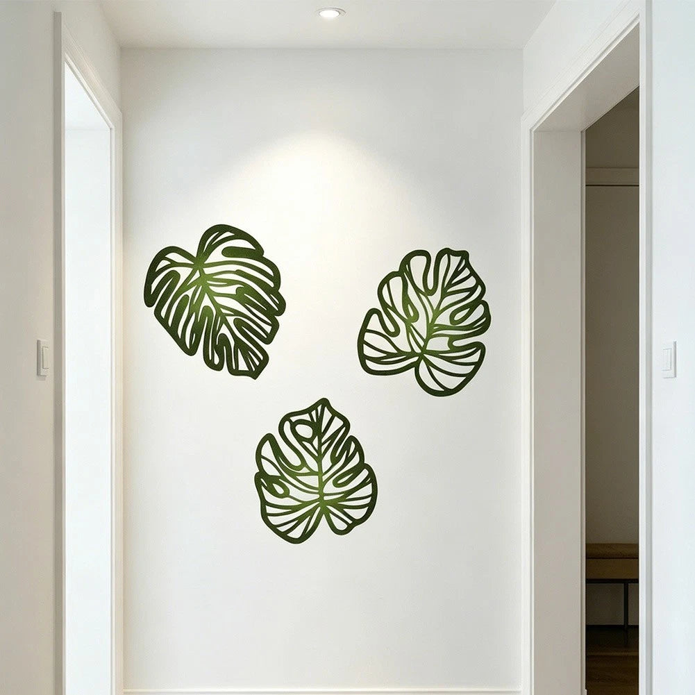 Set of 2 Metal Palm Leaf Wall Art for Living Room Decor