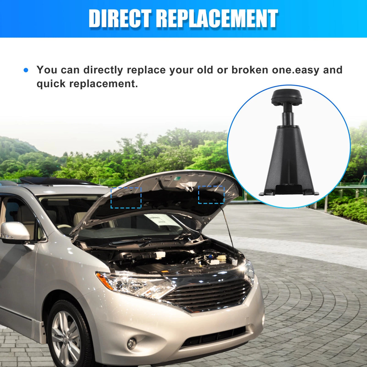 Set of 2 Hood Bumper Stops Rubber for Ford Escape C-Max (2003–2019)