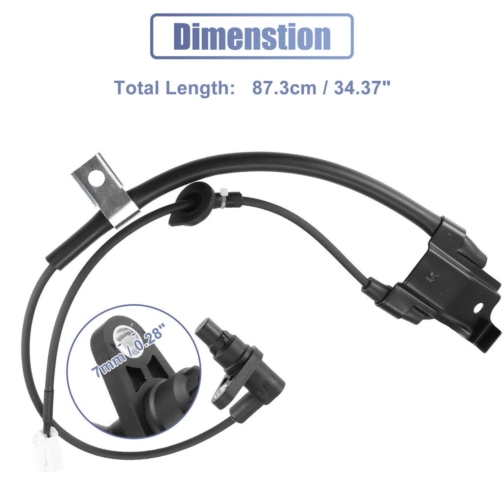 ABS Wheel Speed Sensor Rear Right Replacement for Toyota Highlander (2008–2014)