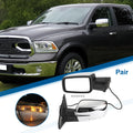 Tow Mirrors for Dodge Ram 1500 with Turn Signal Lights Silver Pair (2002–2008)