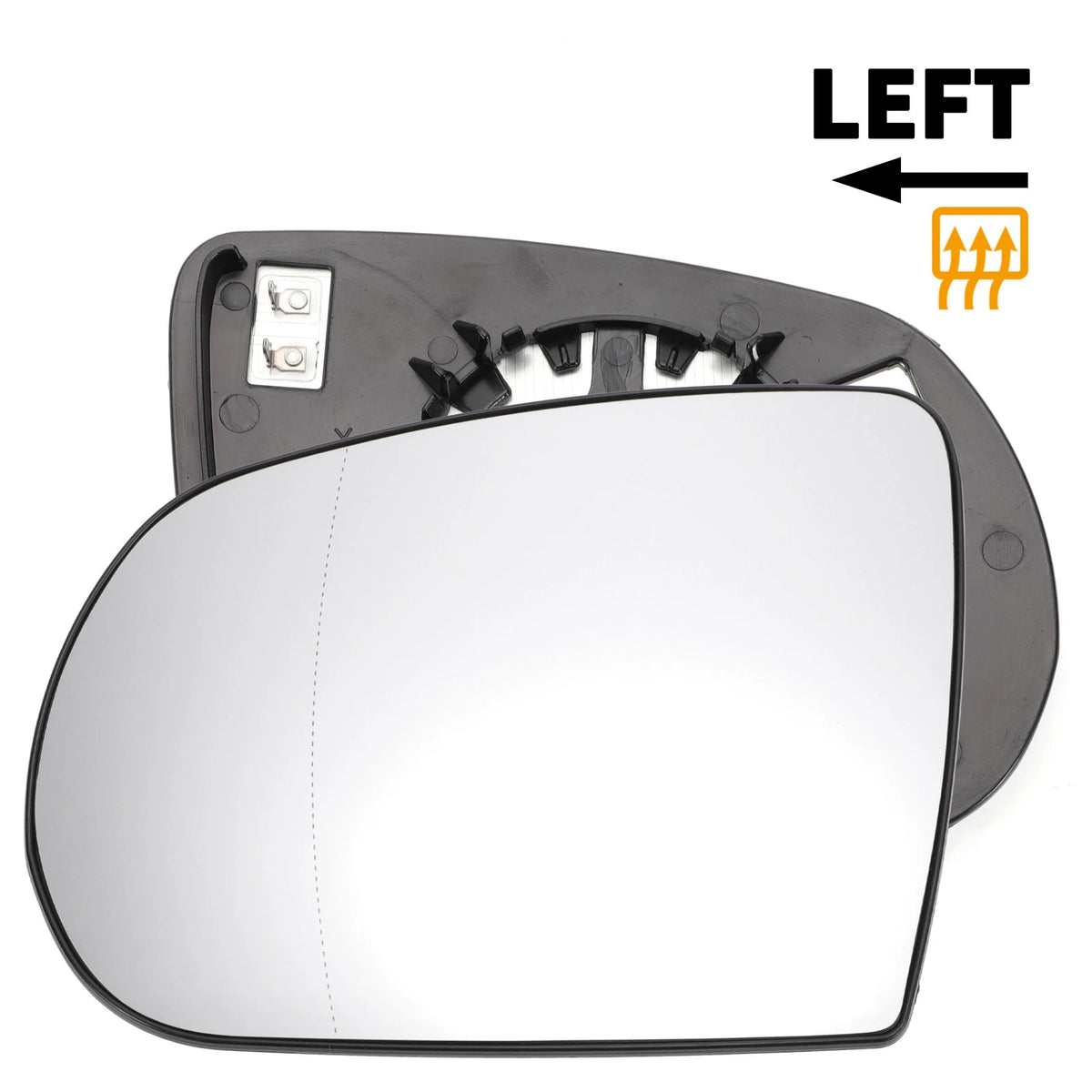 Left Side Heated White Mirror Glass for Jeep Grand Cherokee (2011–2021)