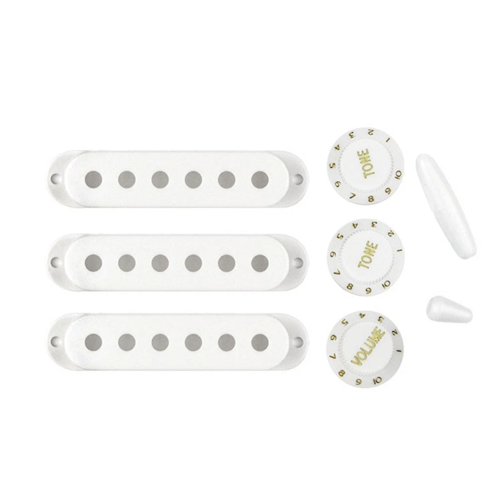 Knobs & Tips Set of 6 for Strat Guitars Pickup Covers 48/50/52mm