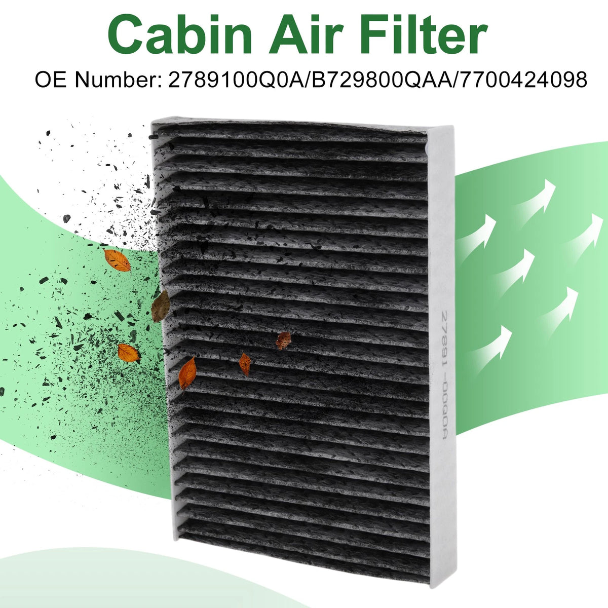 Cabin Air Filter No.2789100Q0A/B729800QAA for Renault Clio II (1998–2016)