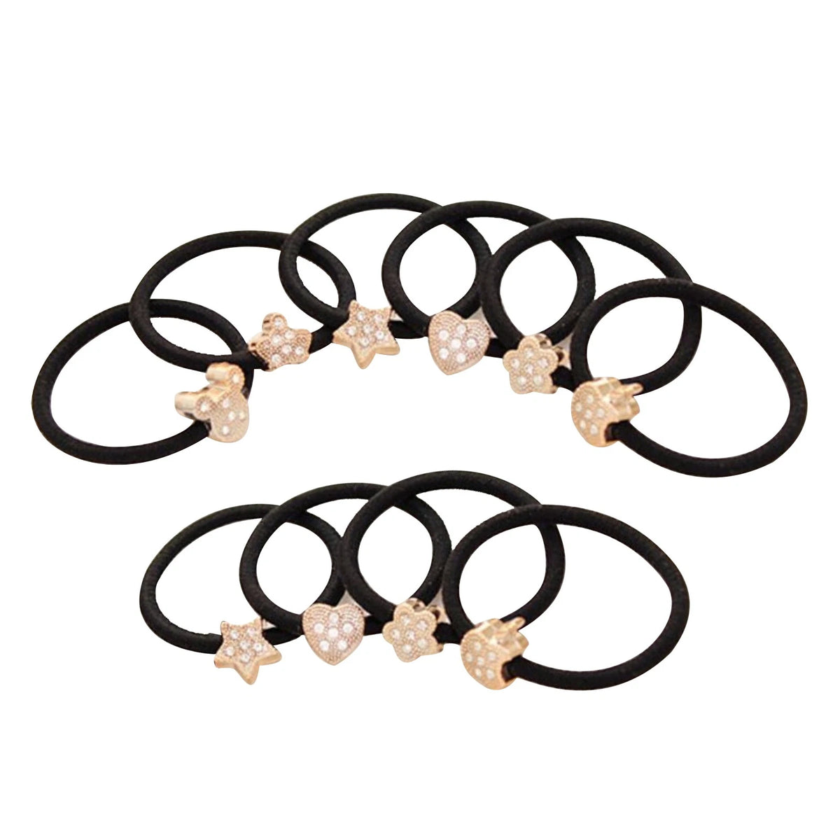 10Pcs Elastic Hairbands for Women/Girls - Various Styles