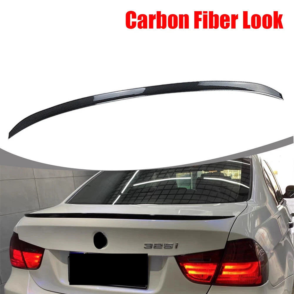1x Rear Trunk Lip Spoiler Carbon Look Soft-TPU for BMW F30 F80 M3 (2012–2018)