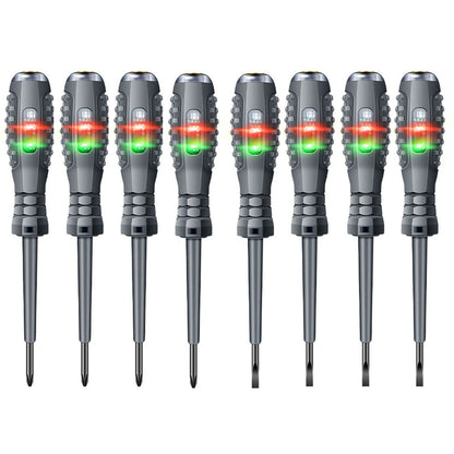 8 Slotted Cross Screwdriver Pens with Voltage Indicator Light
