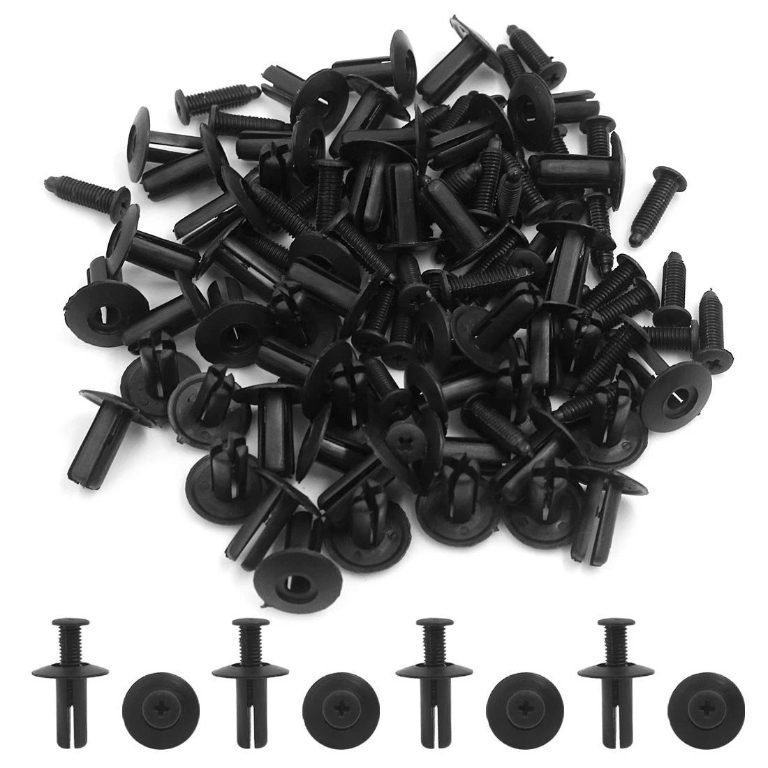 50 Pcs 8mm Hole Plastic Rivets Fastener Clips for Universal Use (All Years)
