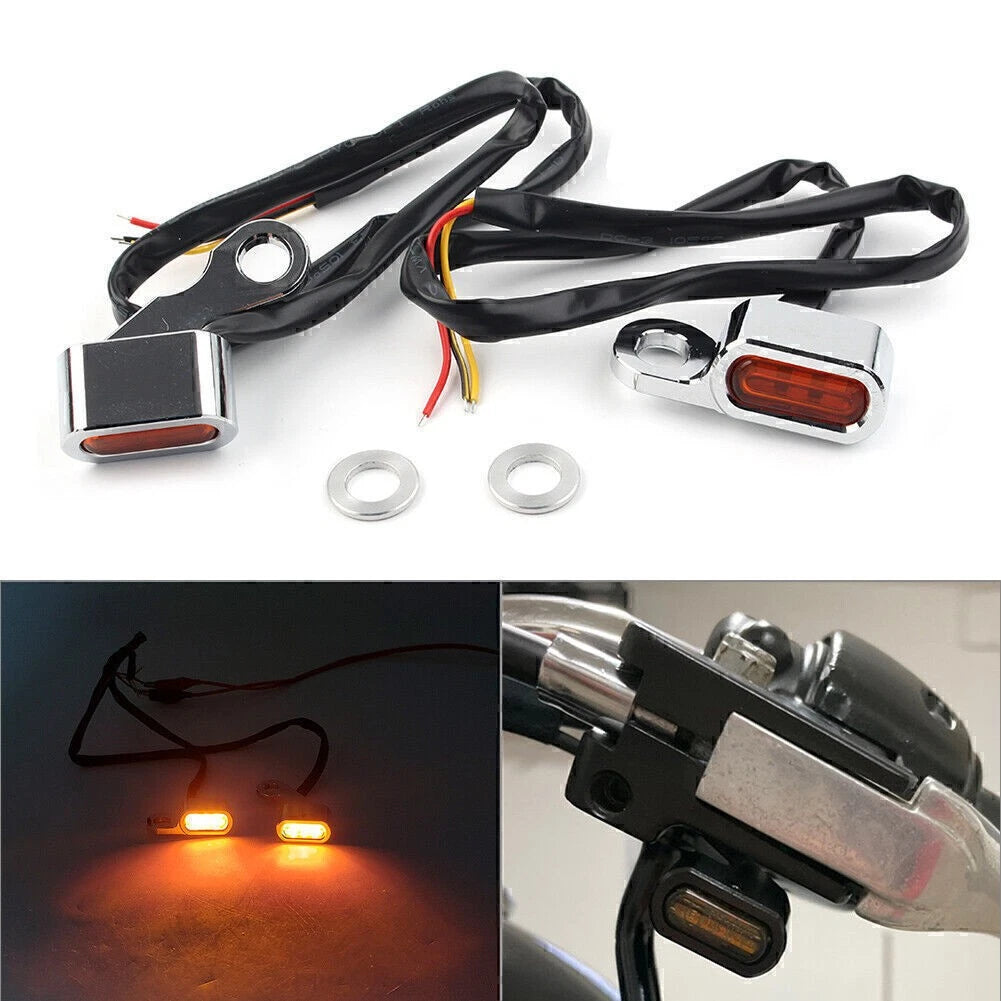 LED Turn Signal Indicator Amber Light for Motorcycle (Handlebar Kit)