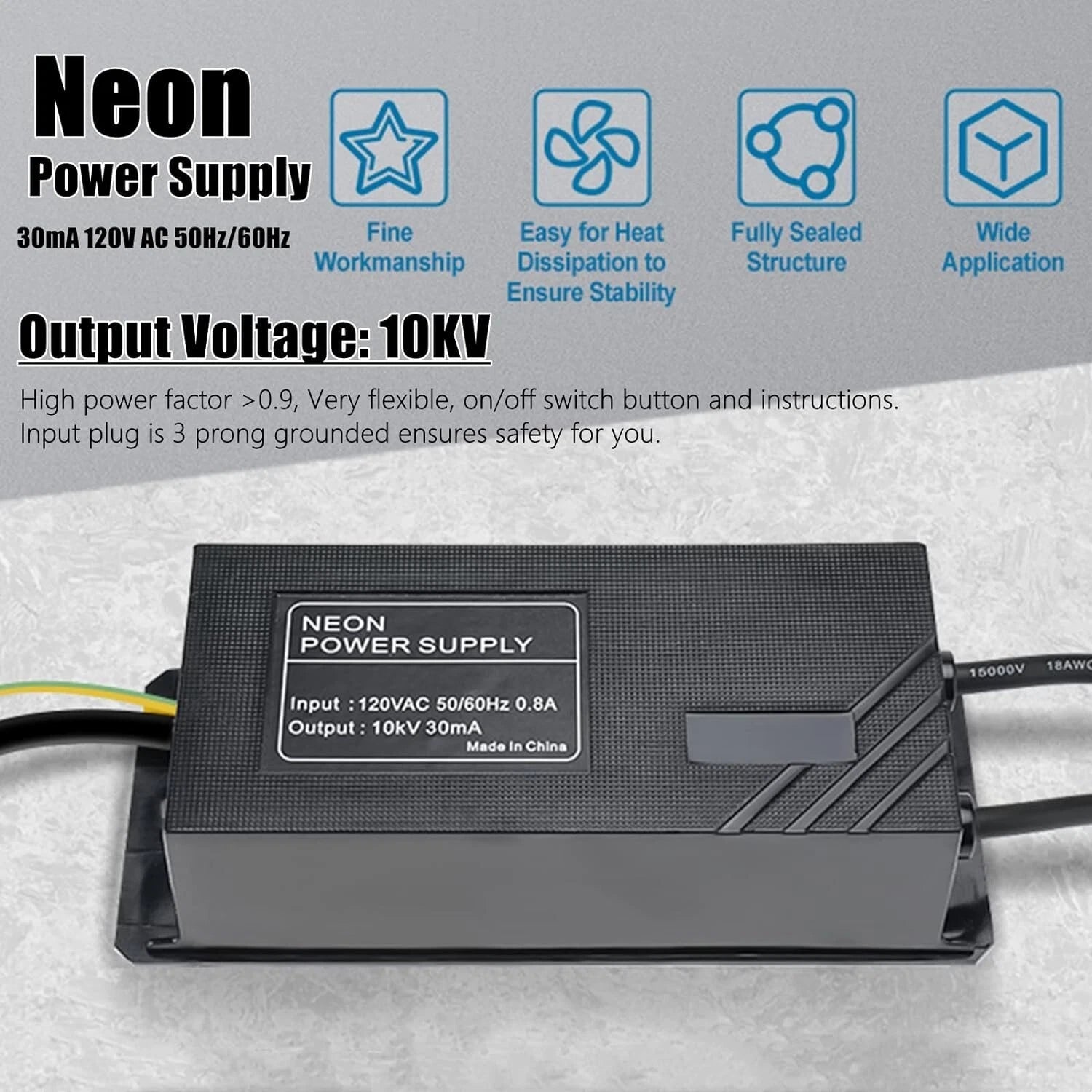 Neon Electronic Transformer Power Supply Rectifier Kit for Neon Signs (120V)